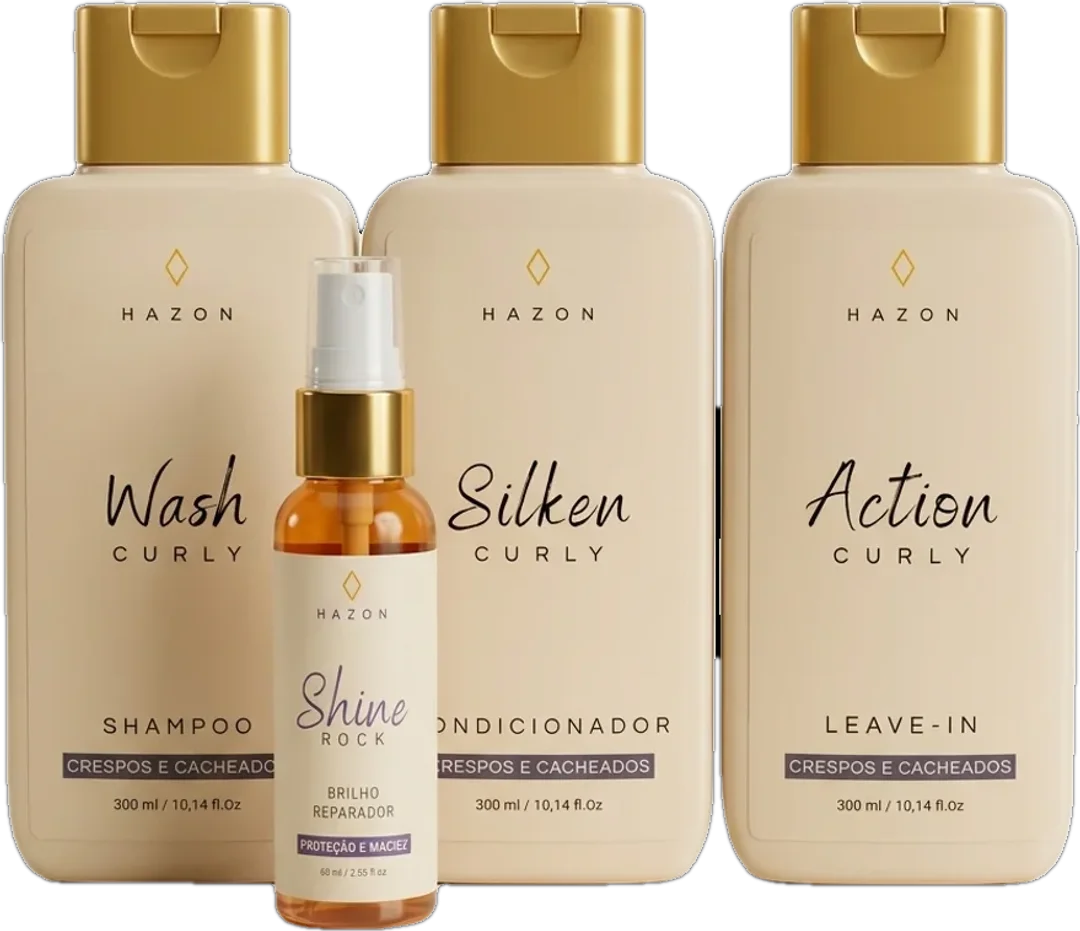 KIT CURLY 3: Reparação, Hidratação, Controle de Volume e Definição de Cachos