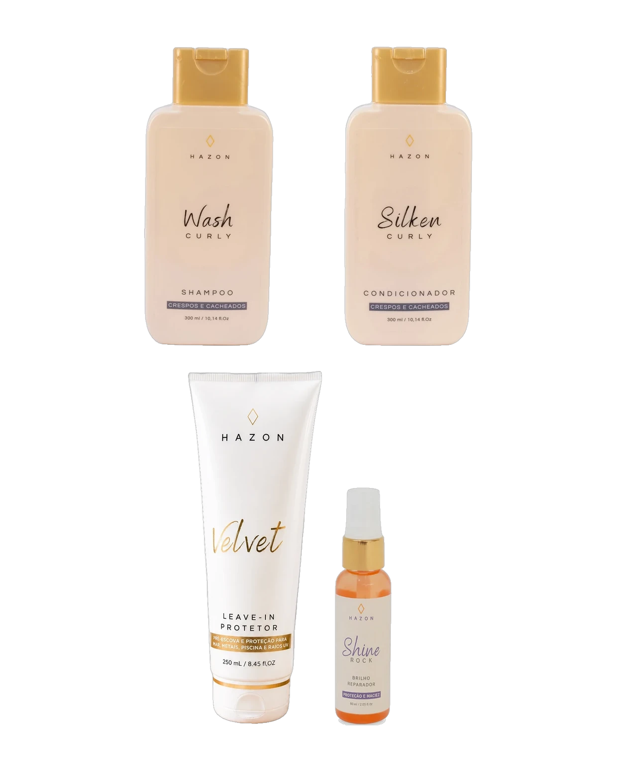KIT VELVET CURLY COMPLETO: Definição, Proteção e Brilho
